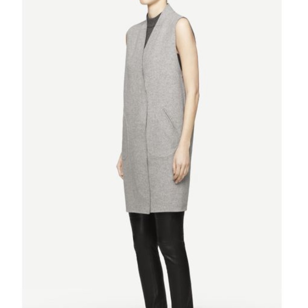 Rag & Bone Wool Singer Gray Charcoal Reversible Vest Waistcoat size 10 NWT